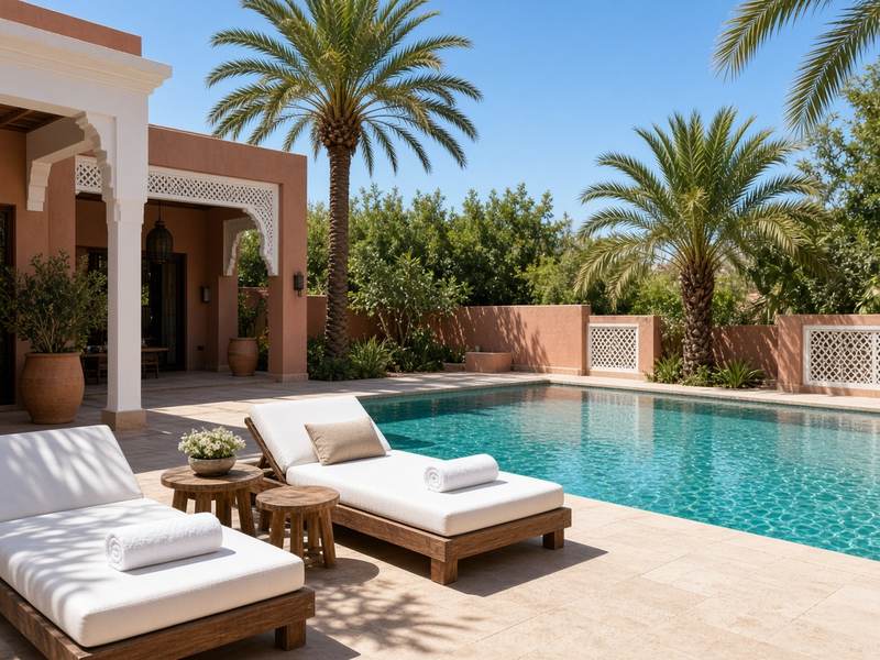 Piscine privée d’une villa à Marrakech